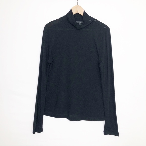 Rag & Bone black turtle neck lightweight top - Picture 9 of 9